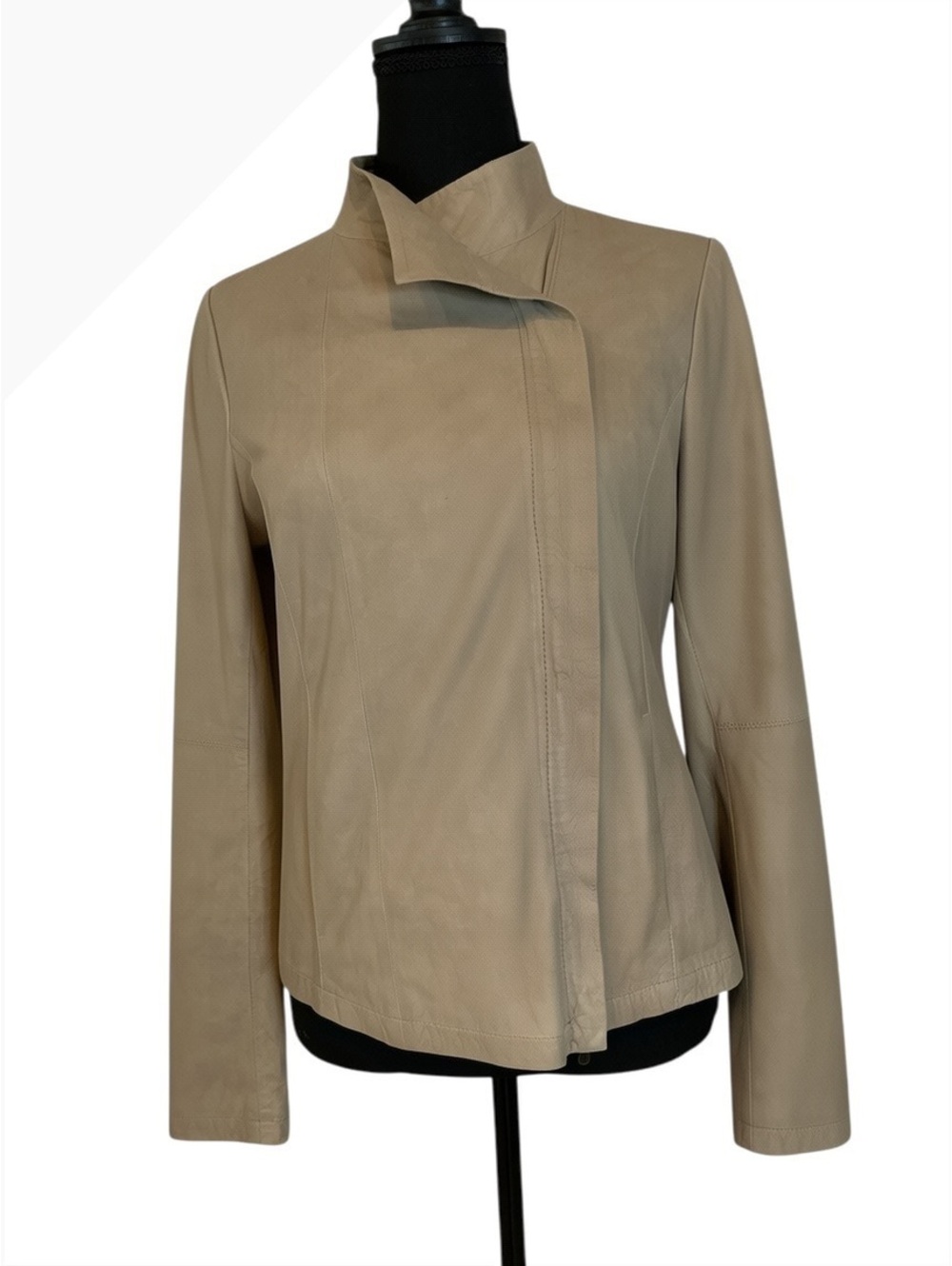 Vince Women's Beige Leather Jacket Medium